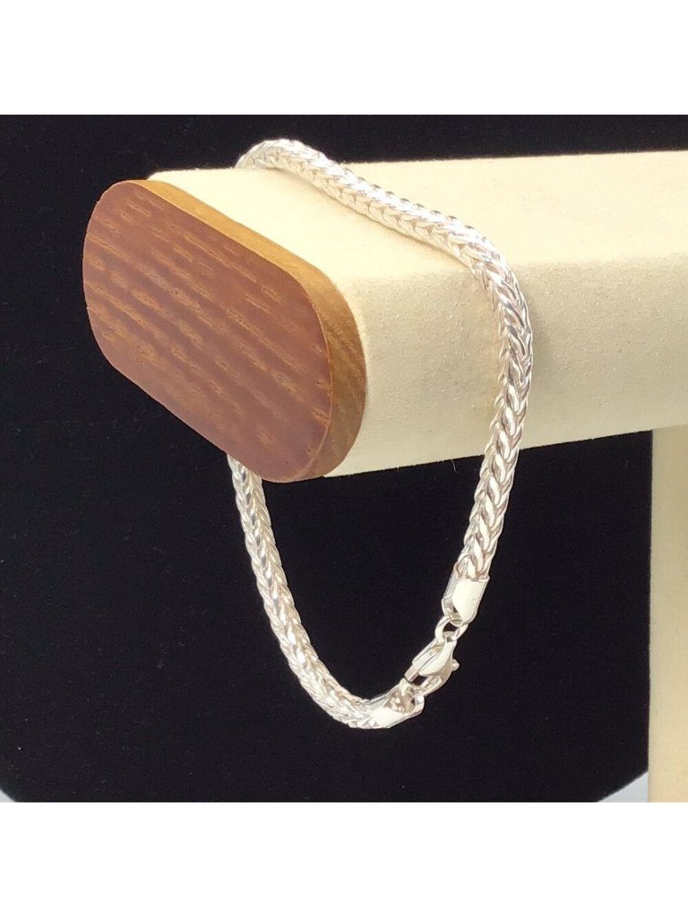 Sterling Silver Bracelet Solid Wheat Chain 9” 4mm 15.4g